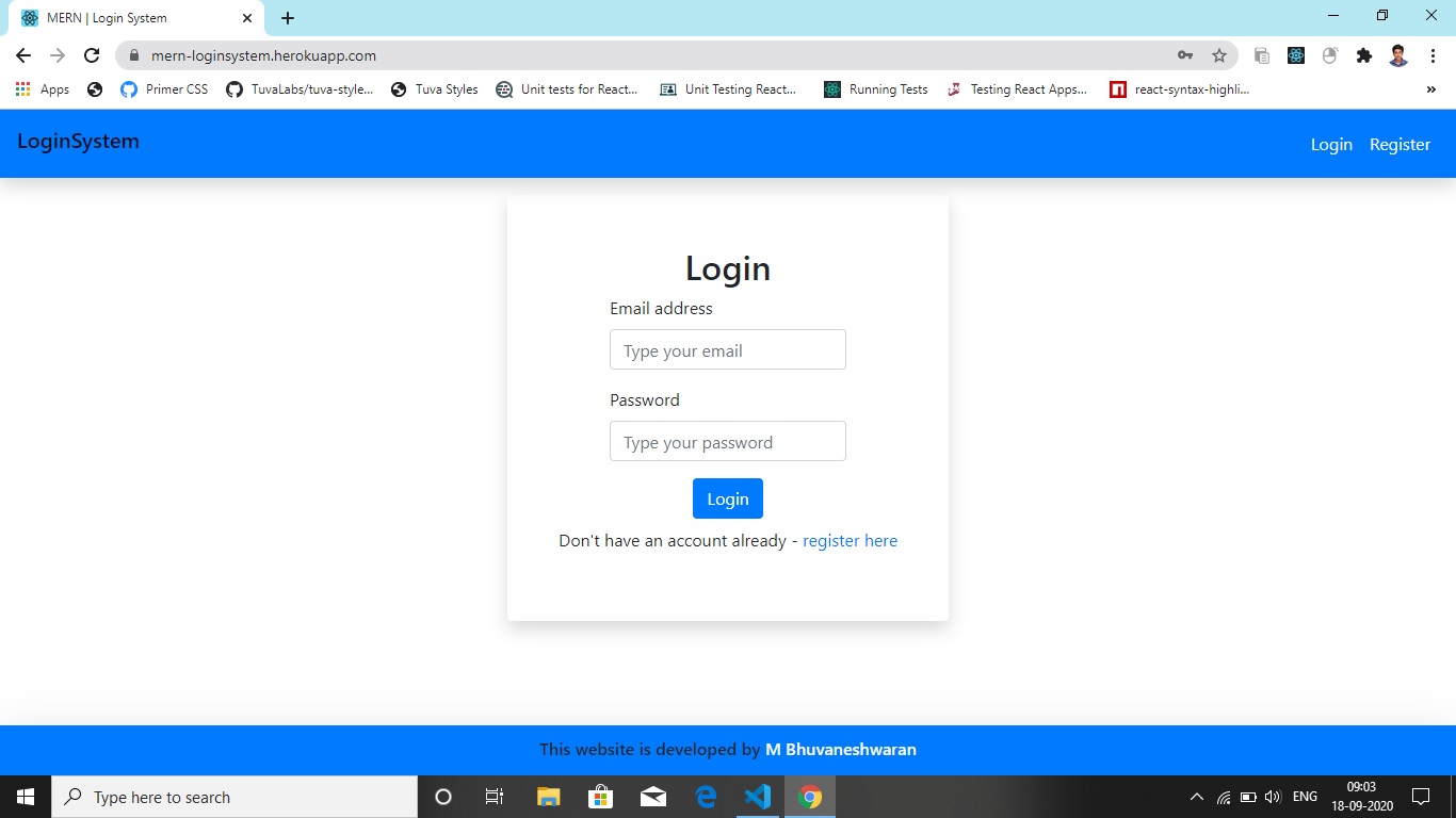  MERN login